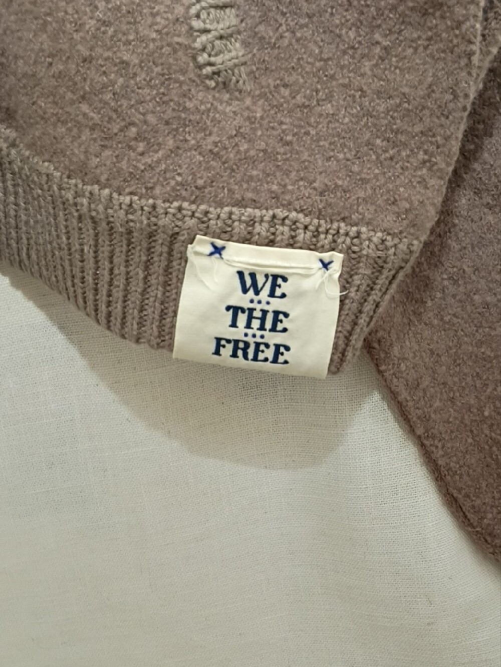 We The Free Taupe Zip-Up Fuzzy Knit Jacket - Picture 2 of 4